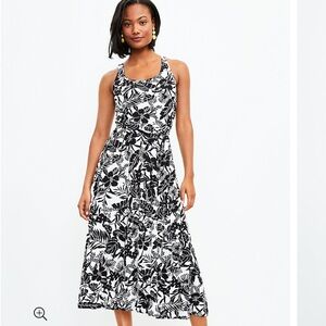 Loft Petite Tie Waist Midi Dress